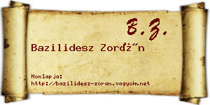 Bazilidesz Zorán névjegykártya